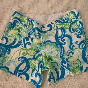 Lilly Pulitzer Blue and Green Patterned Shorts